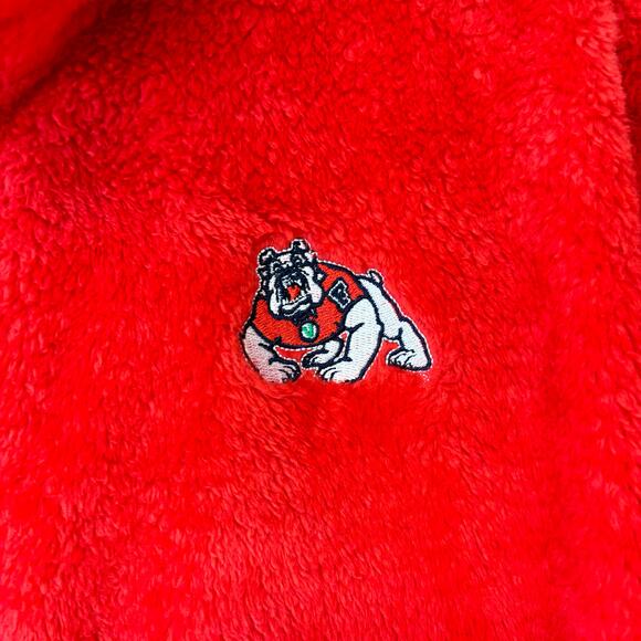 Champion Fresno State Bulldogs Jacket Fuzzy Cozy Mens Medium Embroidered Logo - Picture 8 of 15